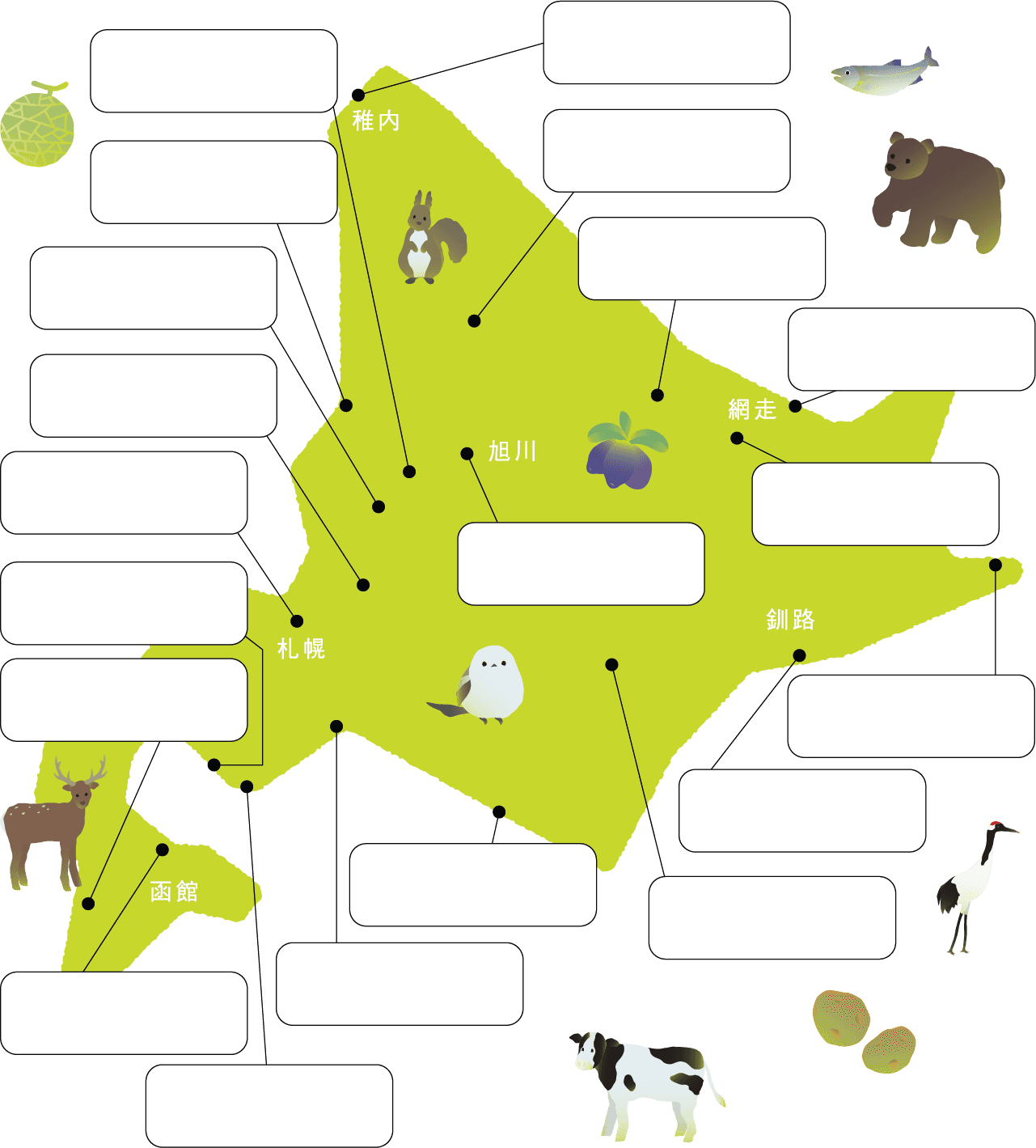 北海道の地図